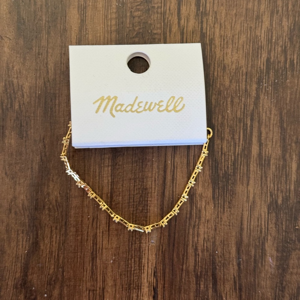 Madewell Gold bar Chain tennis Bracelet - Picture 8 of 11